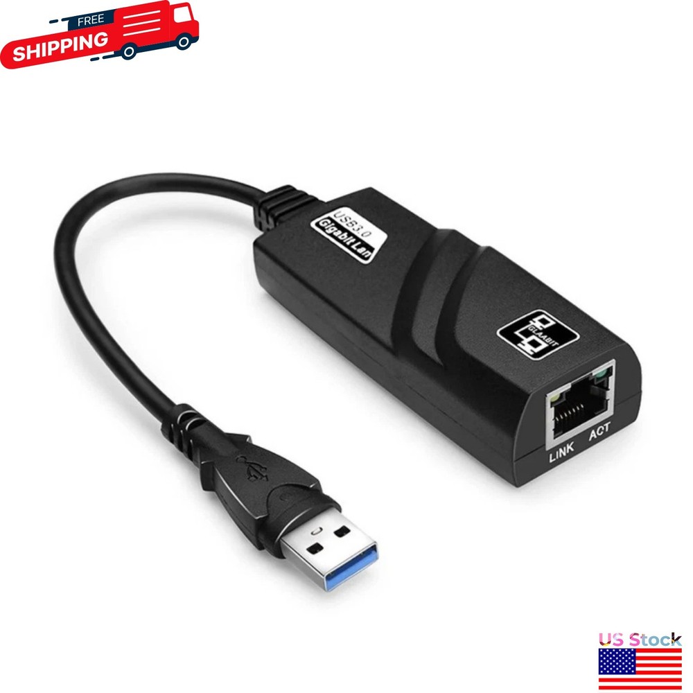 USB 3.0 Gigabit Ethernet LAN RJ45 1000Mbps Network Adapter For Windows PC Mac