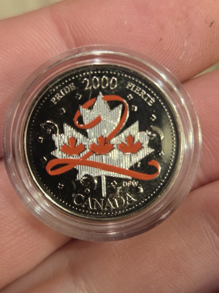 (3) 🇨🇦 Canada Colorized Coins: Pride, 25¢ Celebration, Winter Fun 🍁