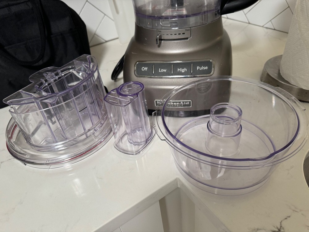 KitchenAid Food Processor, gray, all attachments included