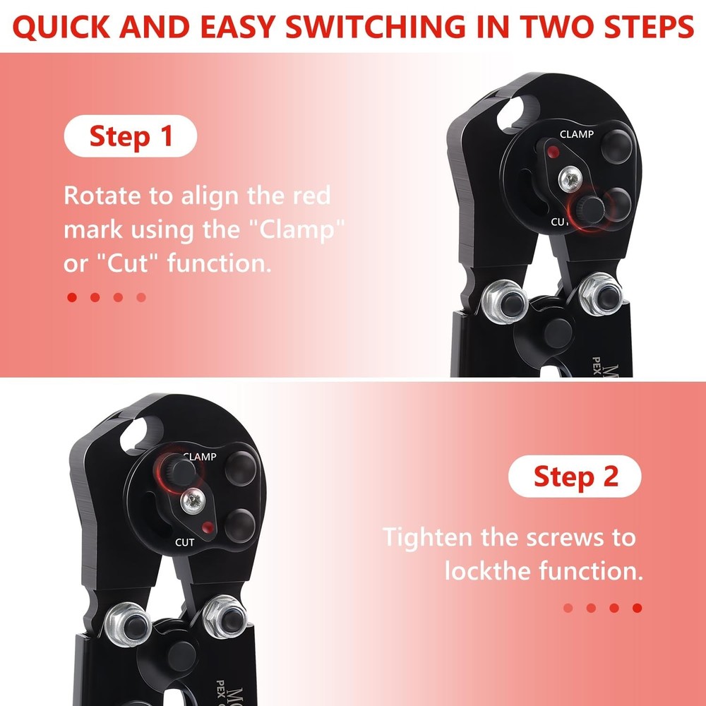 Pex Crimping Tool Kit Cinch and Remove Dual-Function Pex Crimp Tool 3/8" to 1...