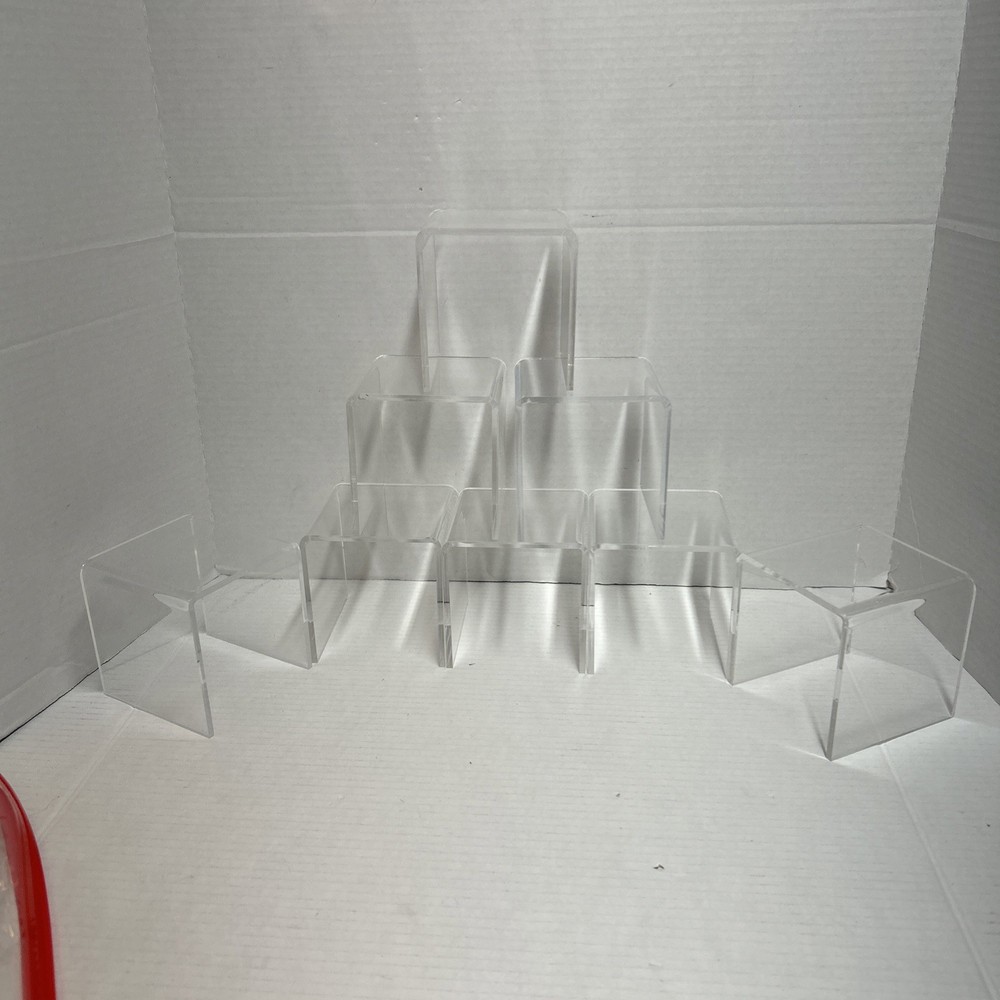 4” Acrylic Display Riser Set Of 8-preowned