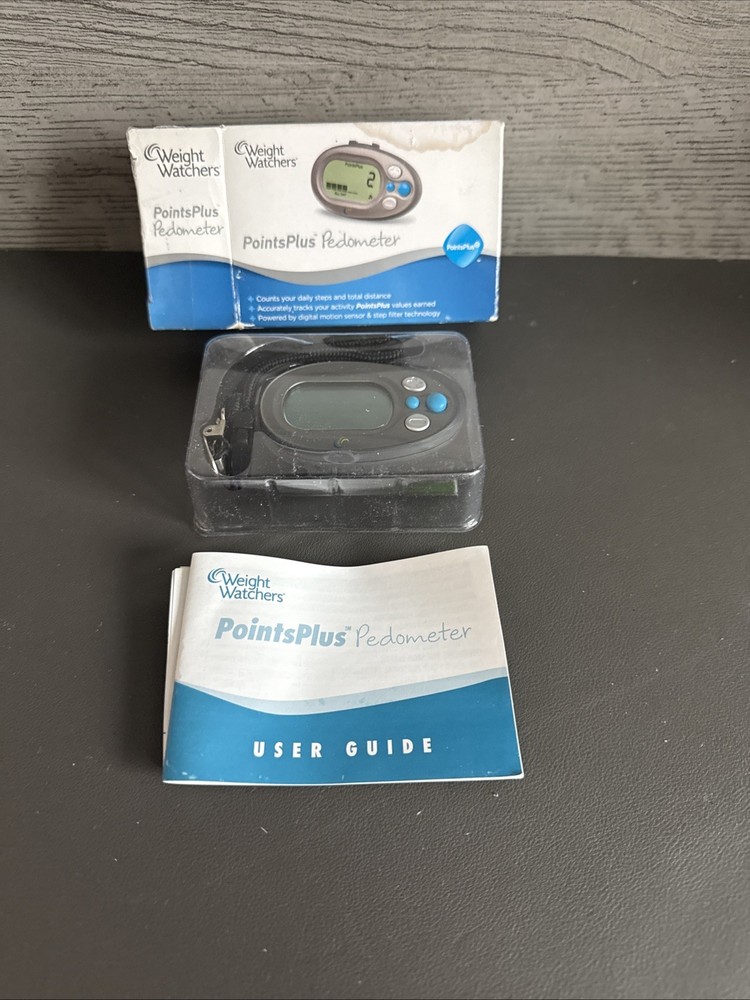 Weight Watchers PointsPlus Pedometer Digital Step Distance Activity Tracker Gray