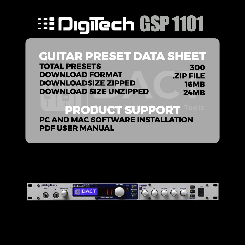 Digitech GSP1101 Amplifier Modeling & FX Presets Library