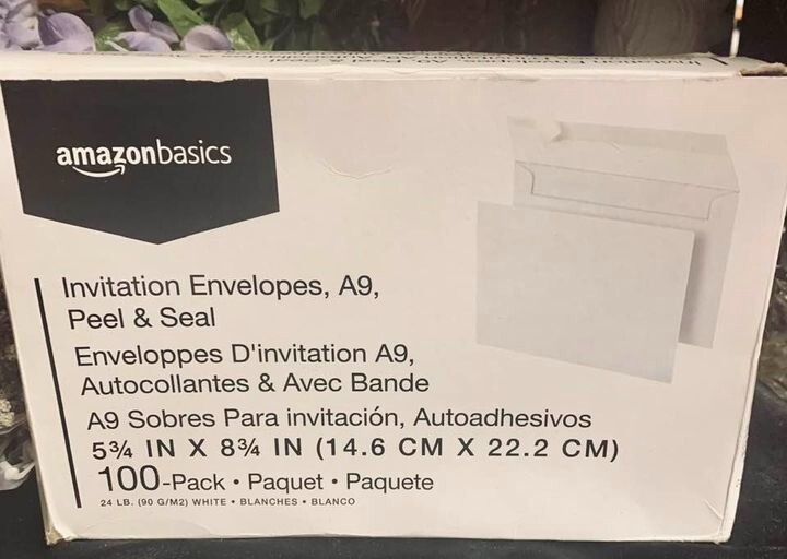 AmazonBasics A9 Blank Invitation Envelopes with Peel & Seal, White, 100-Pack ...
