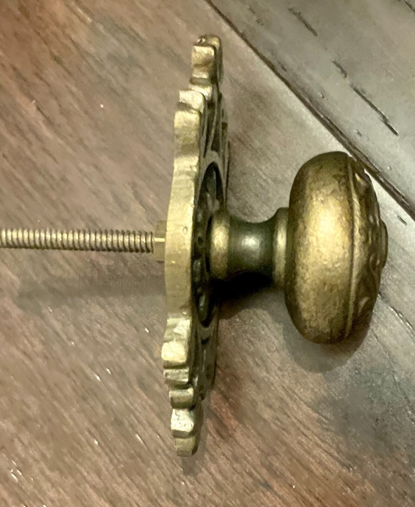 BIG 1.4" Pull Knob ANTQ-Brass Solid Core Drawer Hardware Cabinet Door Backplate