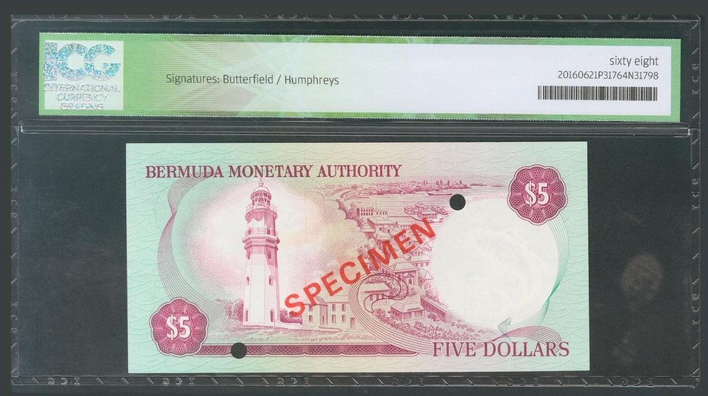 Bermuda. 1 To 100 Dollars. (1978ca) . Bermuda Monetary Authory. Specimen. ( Pick