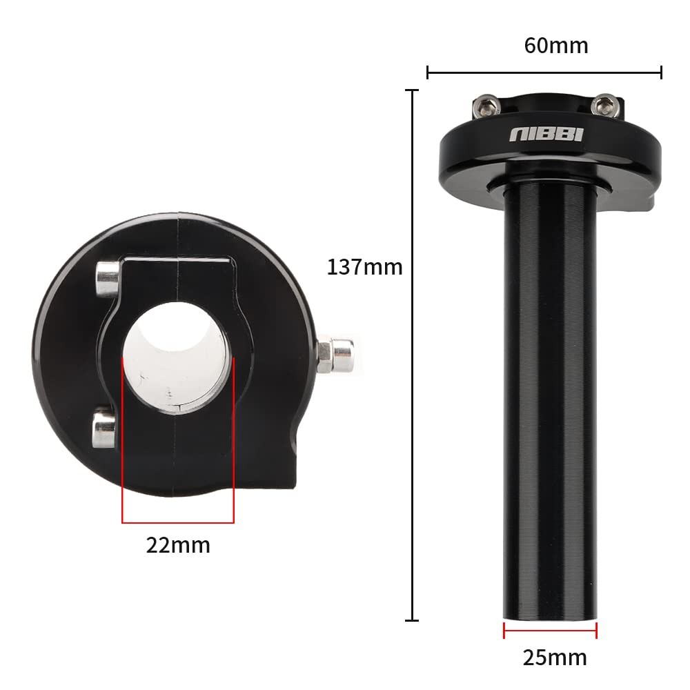 NIBBI Motorcycle Throttle Assembly,High Sensitivity Short Stroke Light Black