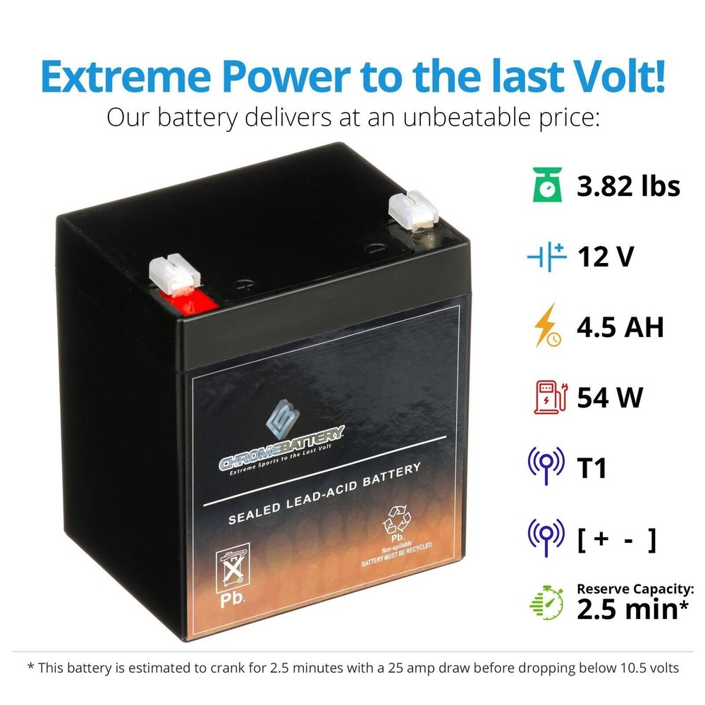 Chrome 12V 4.6AH SLA Battery