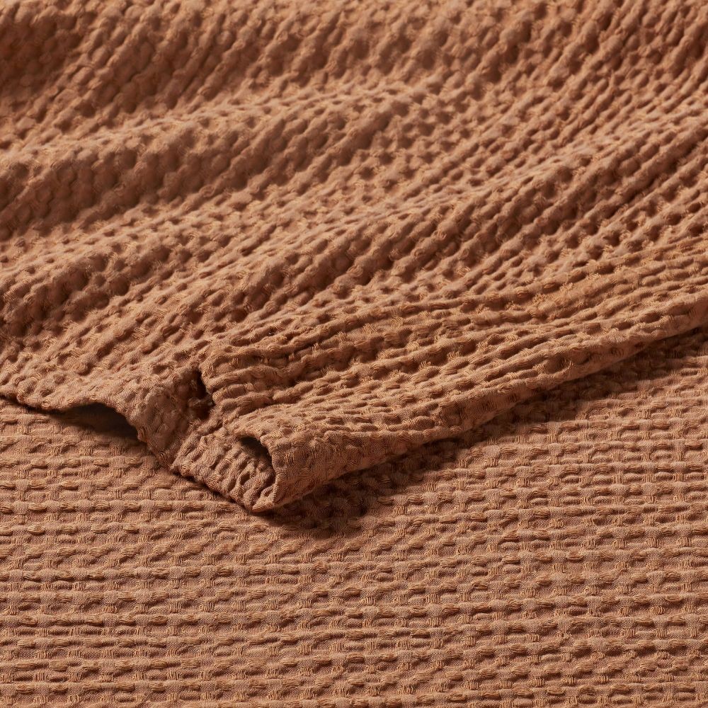 Full/Queen TENCEL Lyocell Waffle Bed Blanket Brown - Threshold