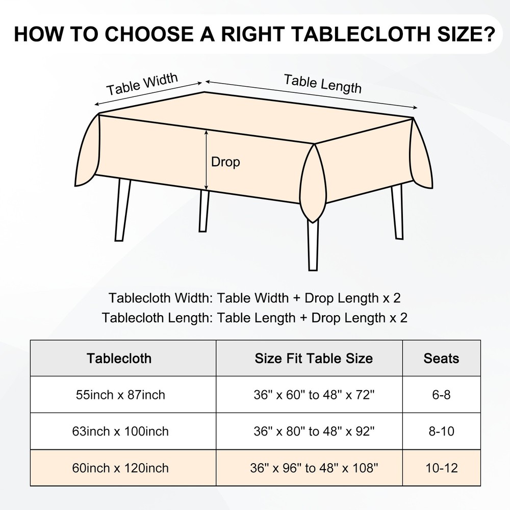 140x220cm Rectangle Tablecloth, Thickened Polyester Table Cloth Beige White