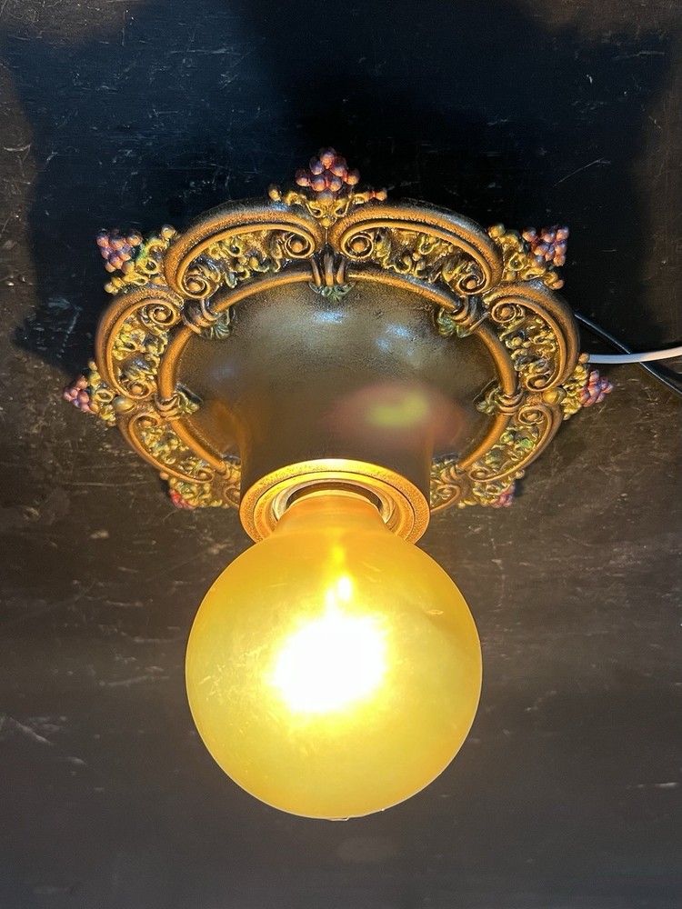 Single Bulb Flush Mount Fixture Rewired Light 13H