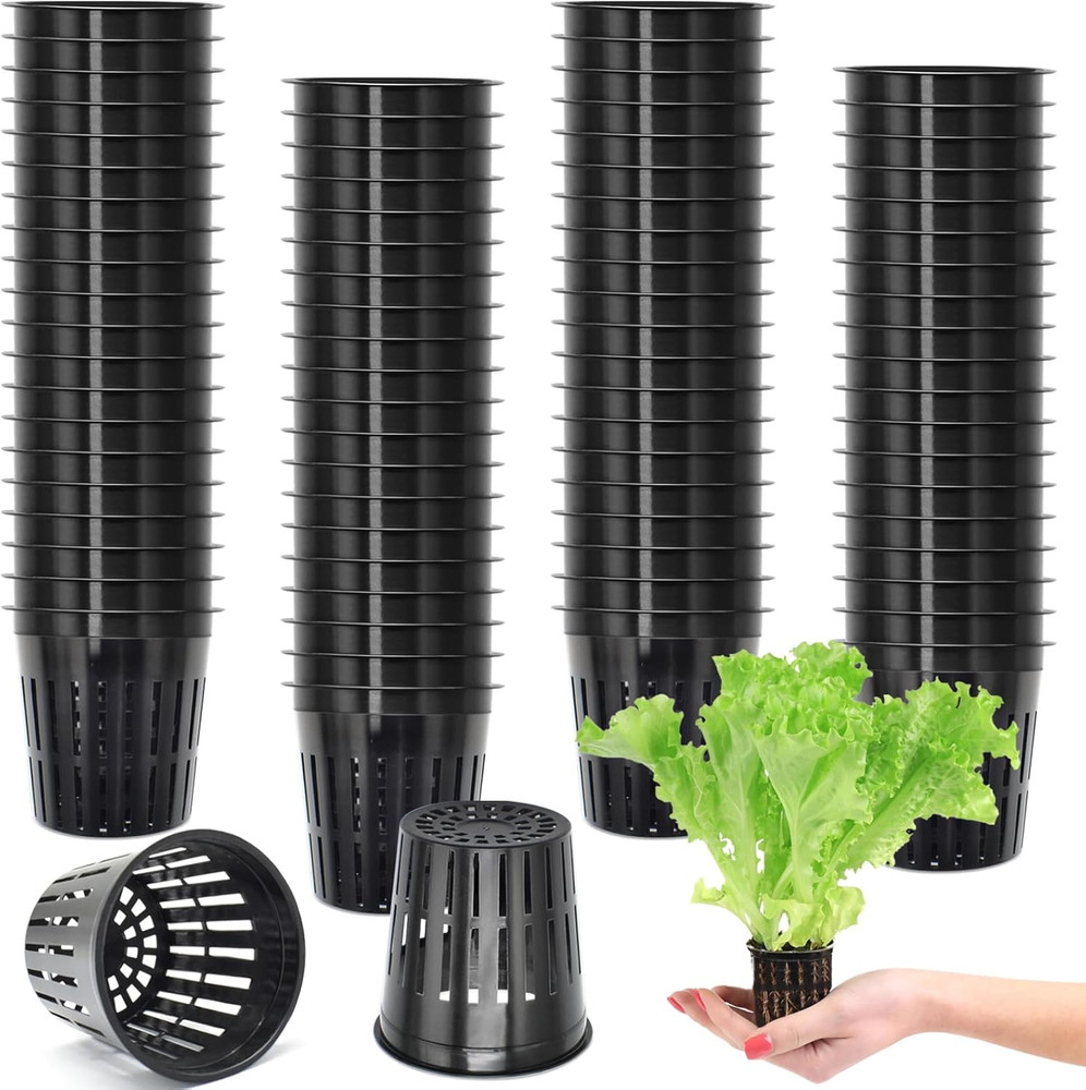 2 Inch Net Pots for Hydroponics, 100 Pack Mesh Net Cups Hydroponic Baskets Plant