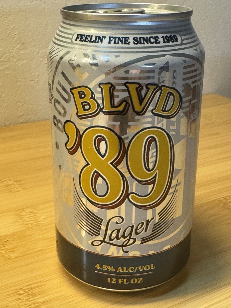 Boulevard BLVD 89 Lager - Empty Beer Can - Bottom Opened