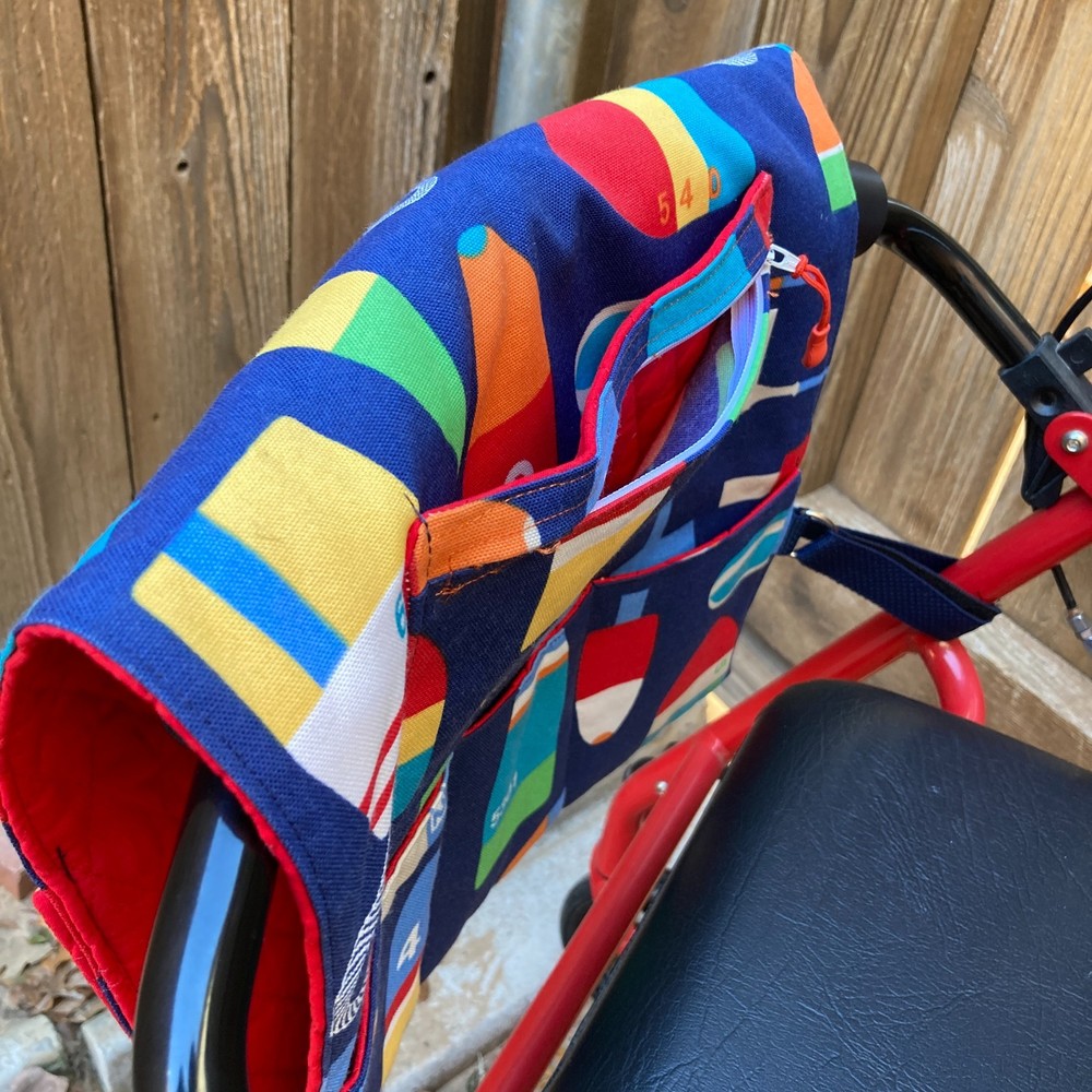 Handmade Walker Rollator Bag Universal Fit Organizer – Fabric Options