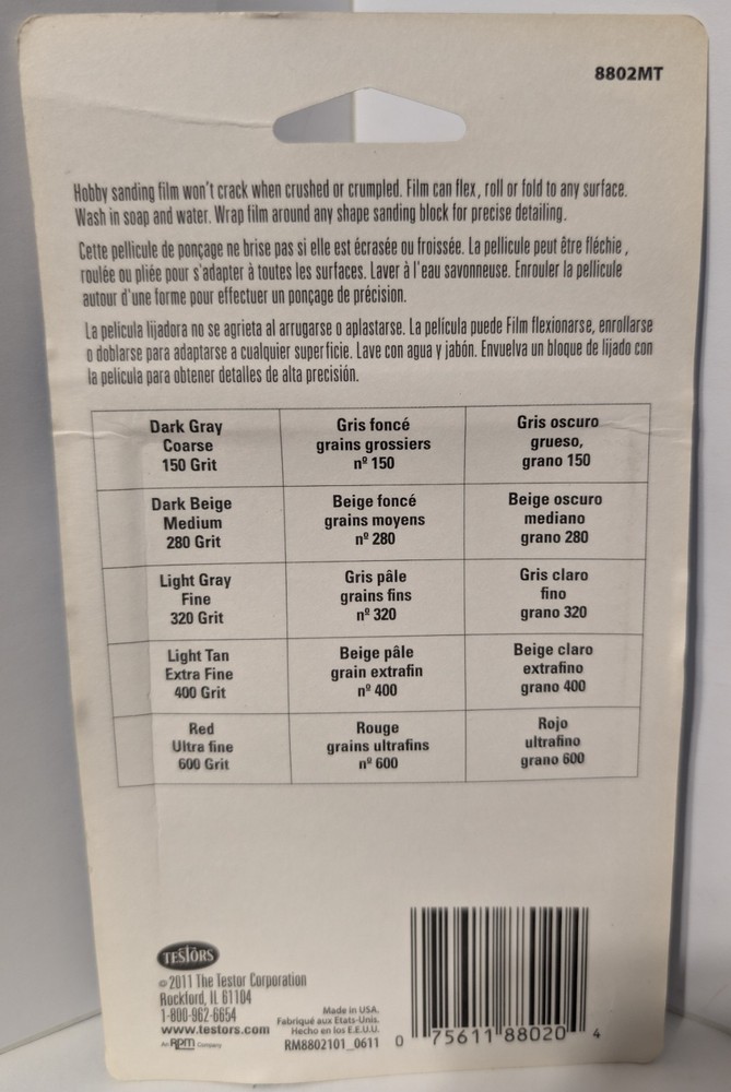 testors Hobby Sanding Films 8802MT