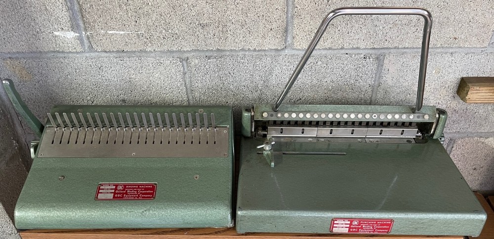 GBC Plastic Comb Binding System. BOTH machines.  Model 12-D   EXCELLENT