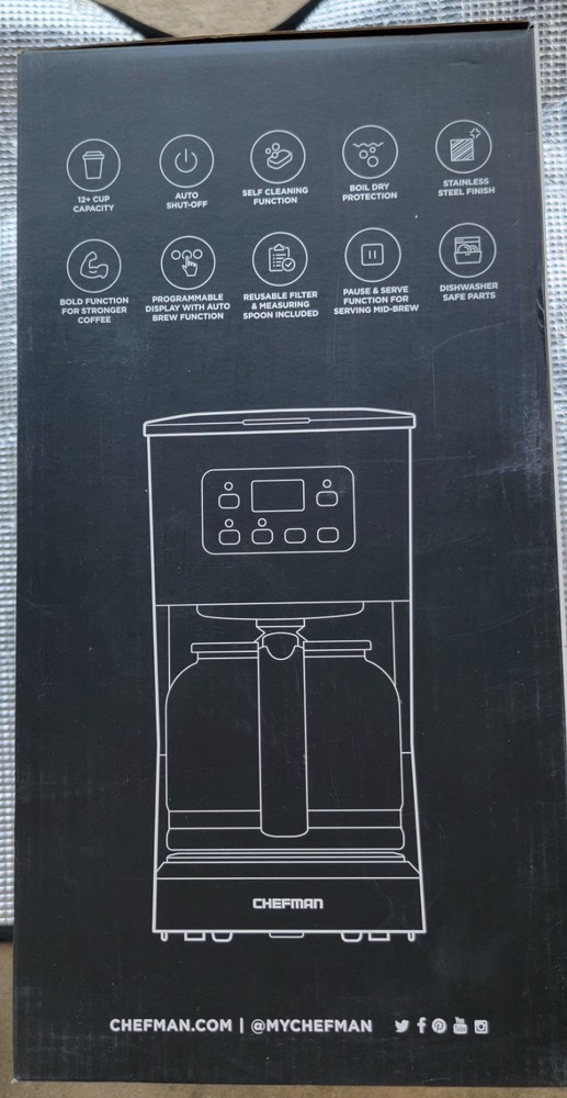CHEFMAN PROGRAMMABLE COFFEE MAKER (BRAND NEW)