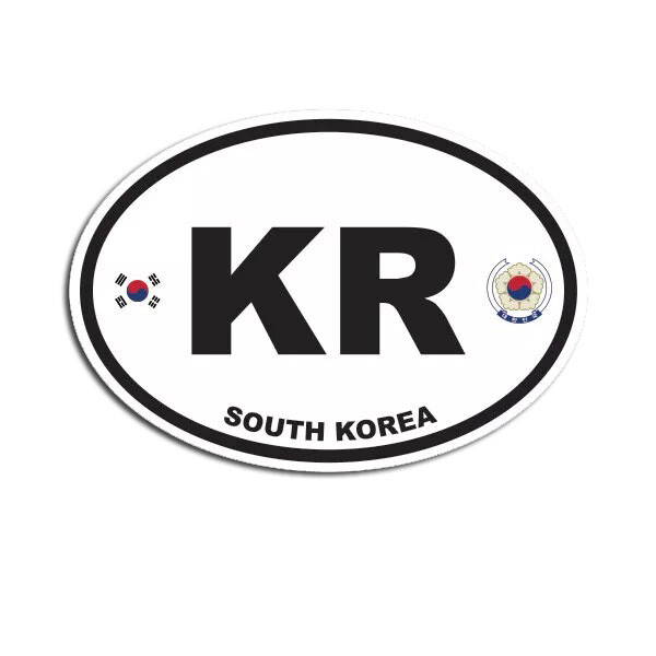 South Korea Oval Sticker Decal