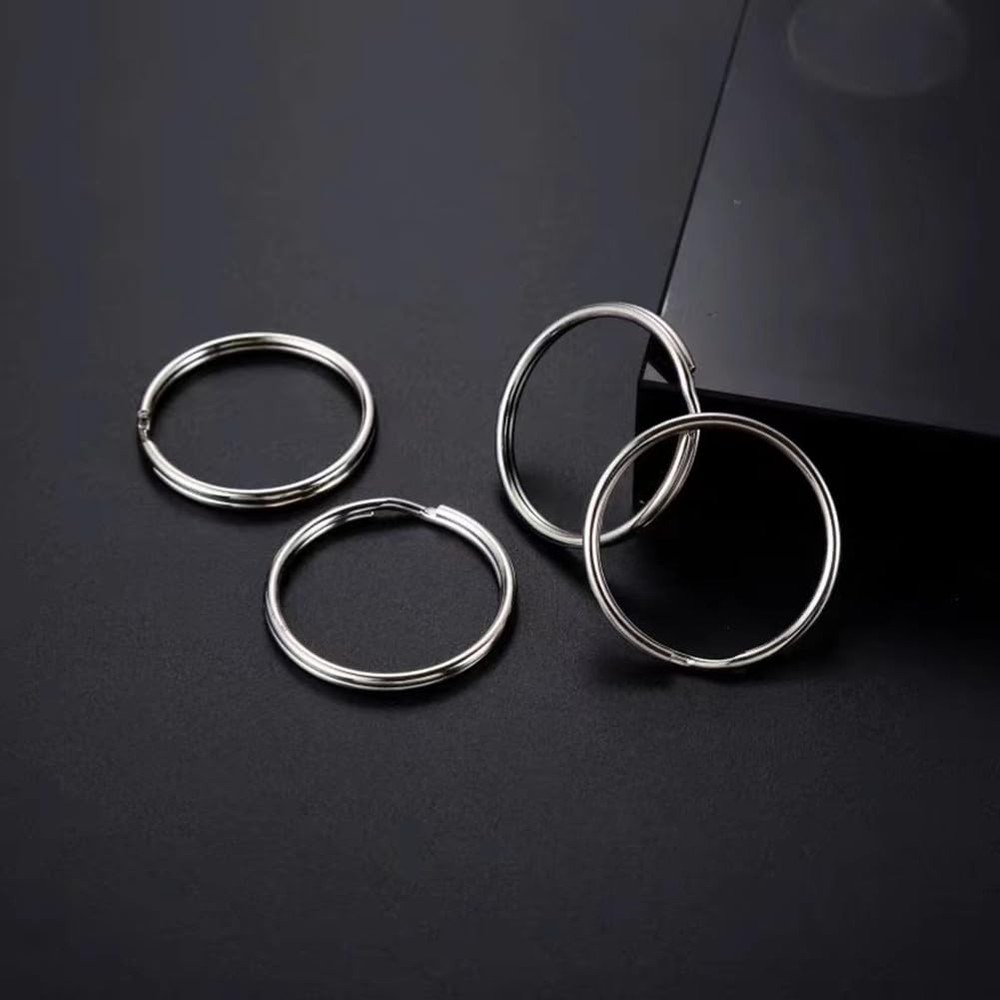 100PCS Key Rings Bulk, Split Rings, Keychain and Crafts 1 silver