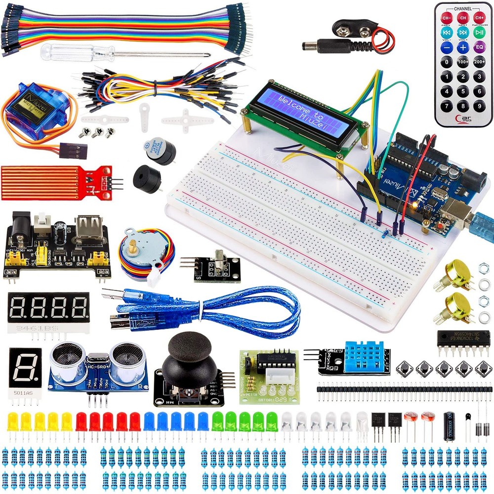 Starter Kit with Arduino Projects, Circuit BreadBorad, LCD1602 Module, Breadb...