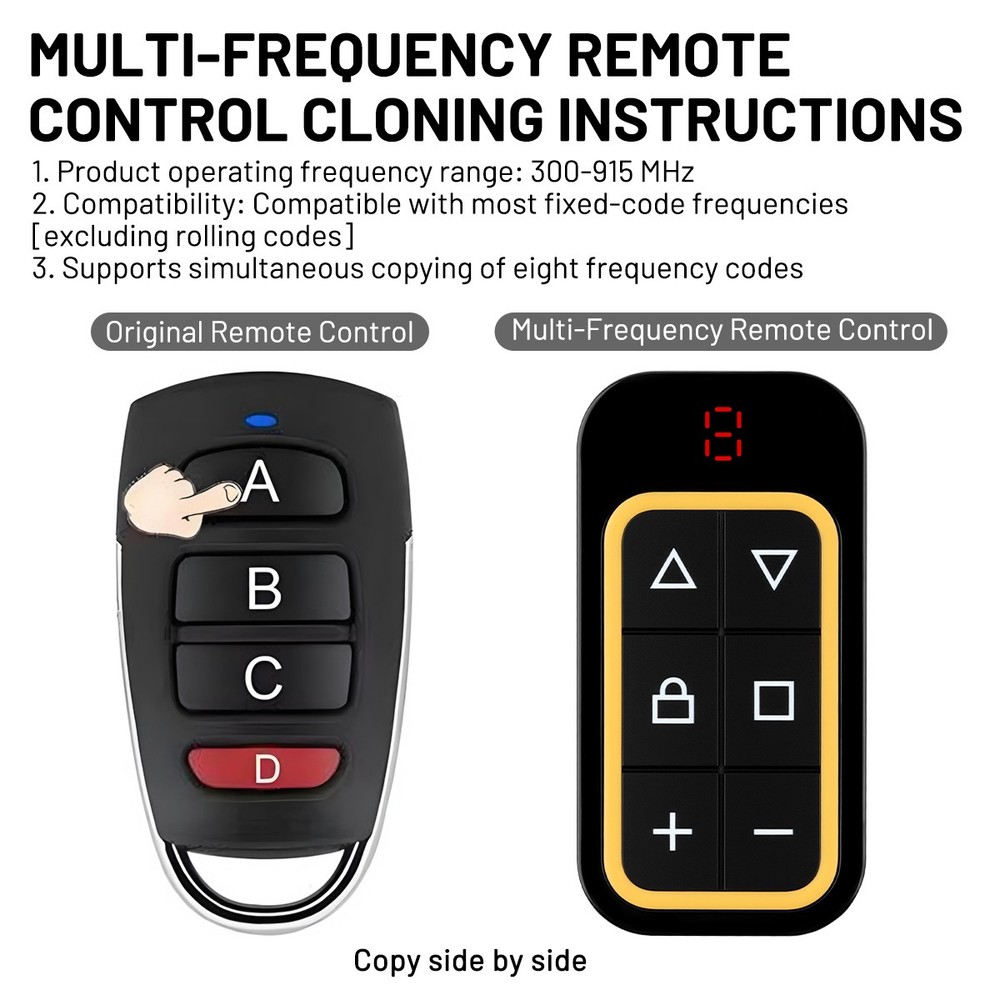 8-IN-1 Multi-Frequency Charging Wireless Remote Controller Universal Garage Gate