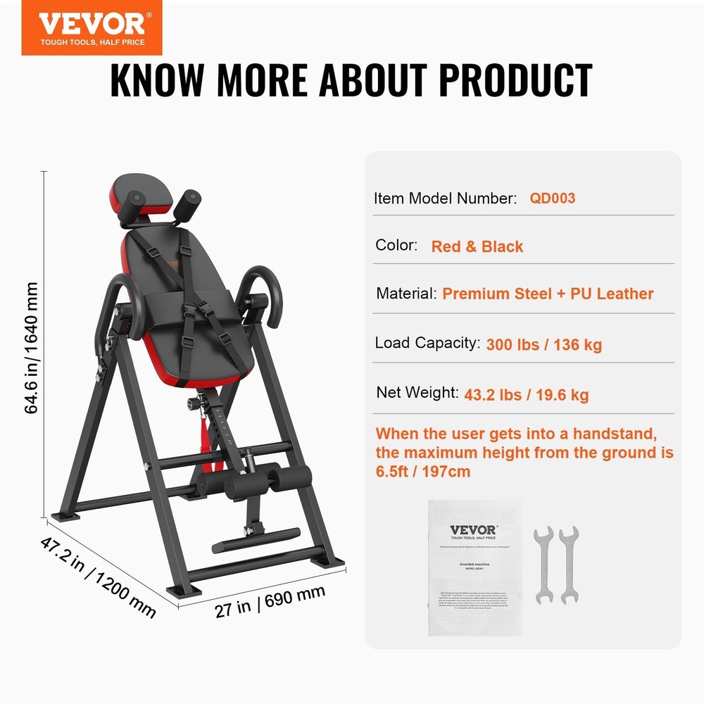 Inversion Table Foldable Strength Training Equipment Hang Exercise Bench