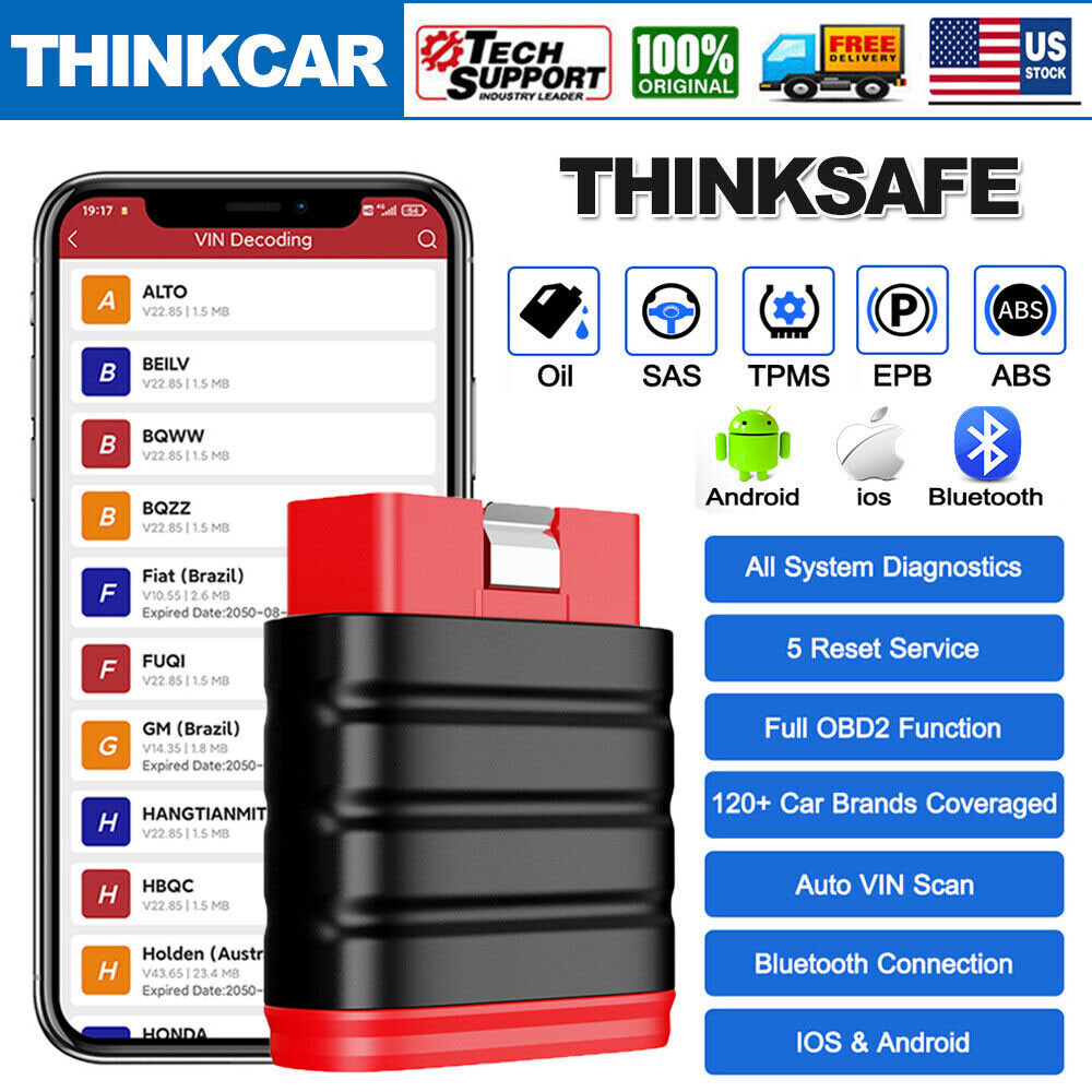 Thinkcar OBD2 Scanner Full System Code Reader Car ABS TPMS Diagnostic Reset Tool