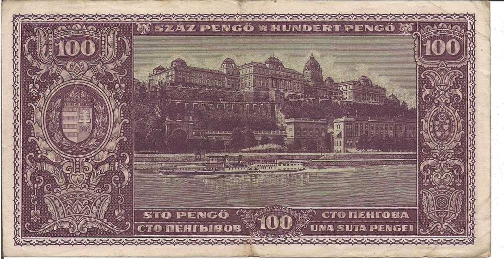 HUNGARY, 100 PENGO, P#111, 1945