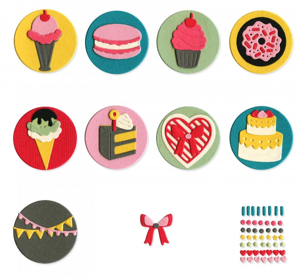 New, Retired Sizzix Thinlits Mini Sweet Treats #663620 13pc Retail $19.99