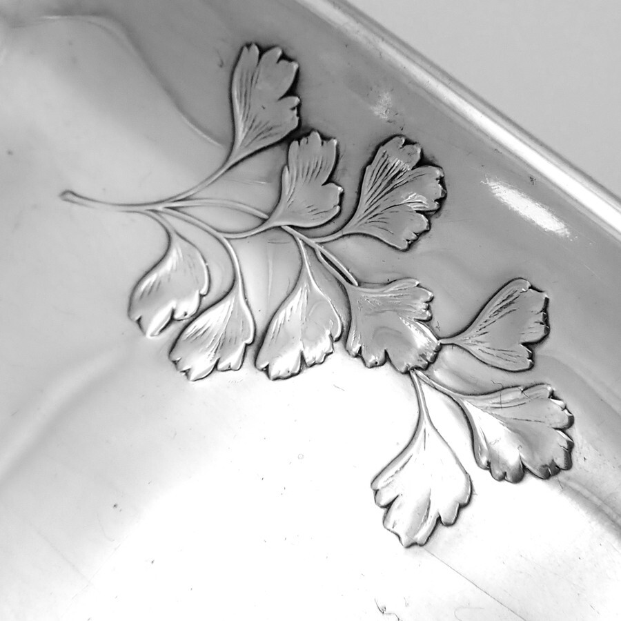 Square Serving Dish Gingko Leaf Designs Wallace Sterling Silver