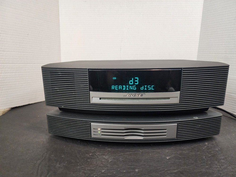 Bose Wave Music System w Multi CD Changer w/4 Disc Tested Working + Extra Remote