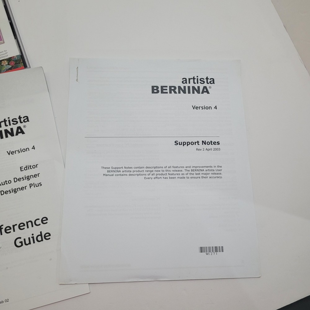 Bernina Embroidery Software CD And Manuals Version 4