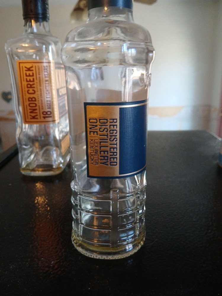 Knob Creek & RD One Empy Bourbon Bottles - Empty - 750 ml