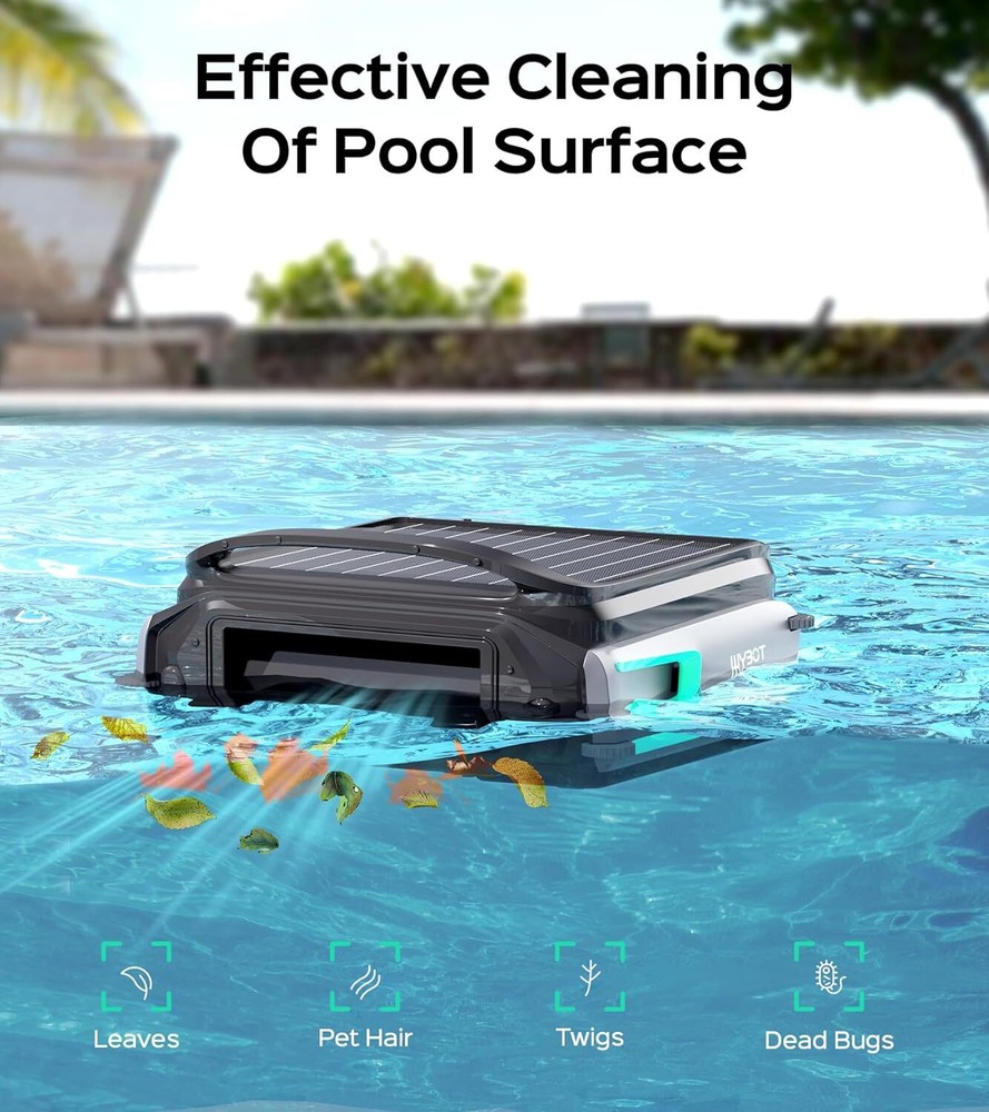 WYBOT F1 Automatic pool vacuum cleaner Solar Powered Robotic Pool Surface Robot
