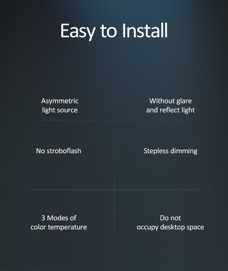 LED USB Smart Computer Screen Bar Light Dimmable Adjustable Reading Desk Lamp