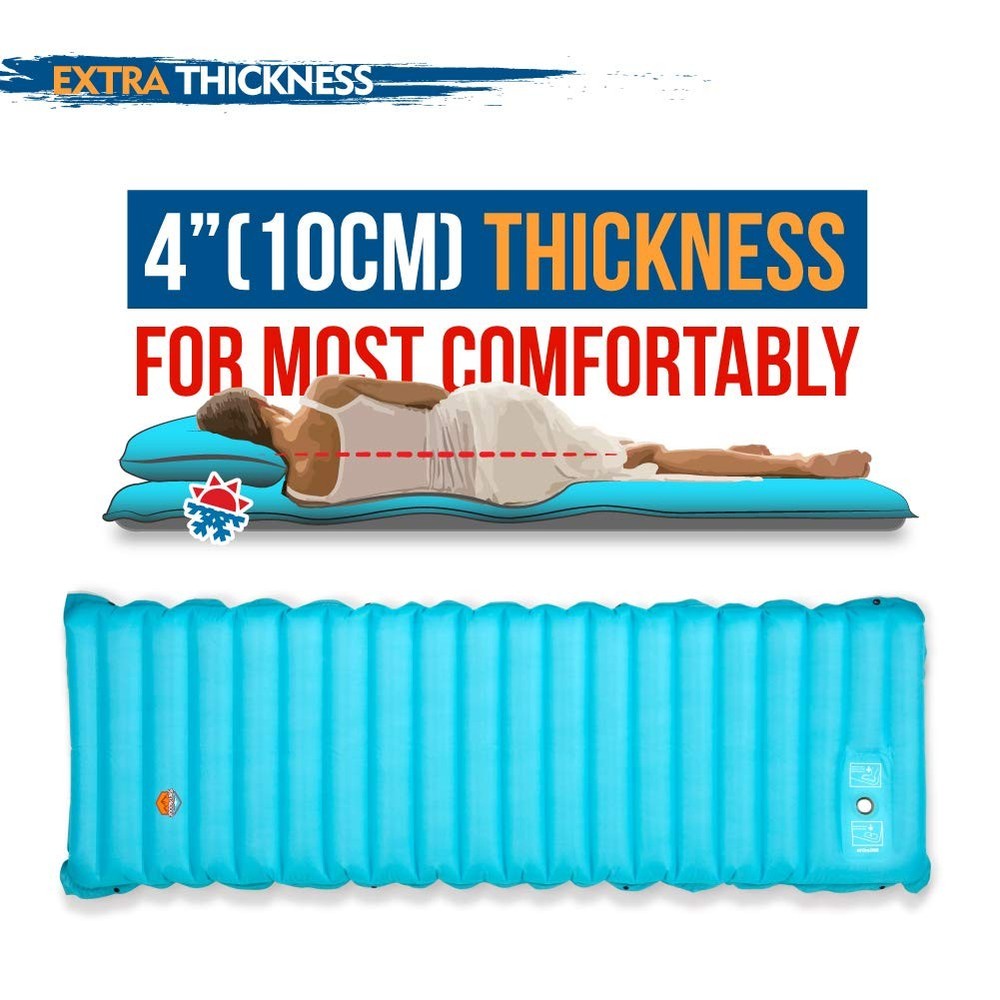 Inflatable Sleeping Pad with Pump - Comfortable, Compact Camping Mattress