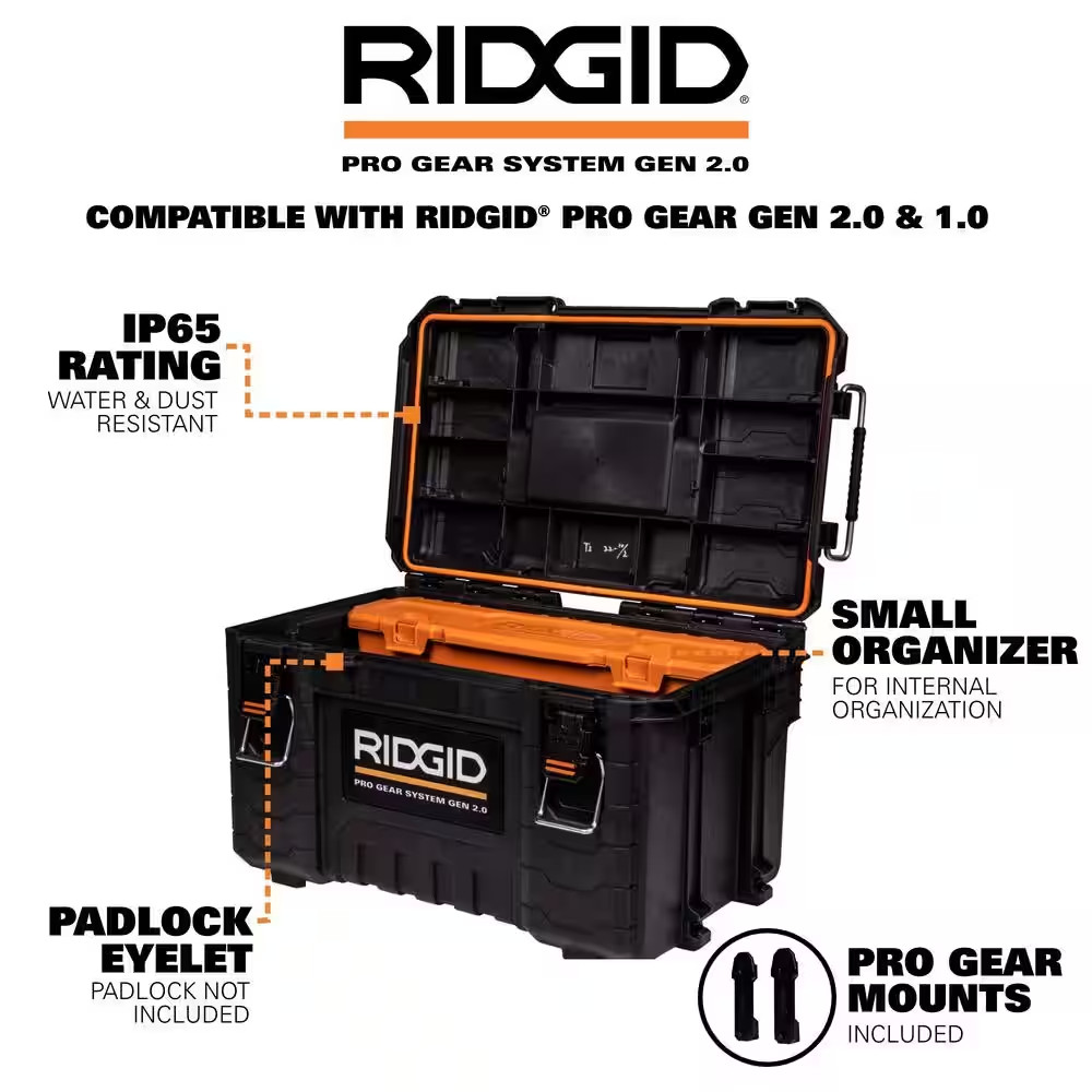Pro Gear System Gen 2.0 Stackable Rolling Tool Box , 22 In. Heavy Duty Tool Box,