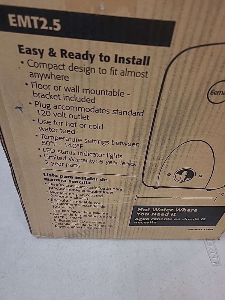 EeMax EMT2.5, MiniTank Electric Water Heater, 120V, 2.5-Gallon