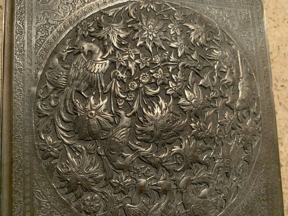 Antique Handmade Persian Silver Box Superb Example Mint Condition Signed