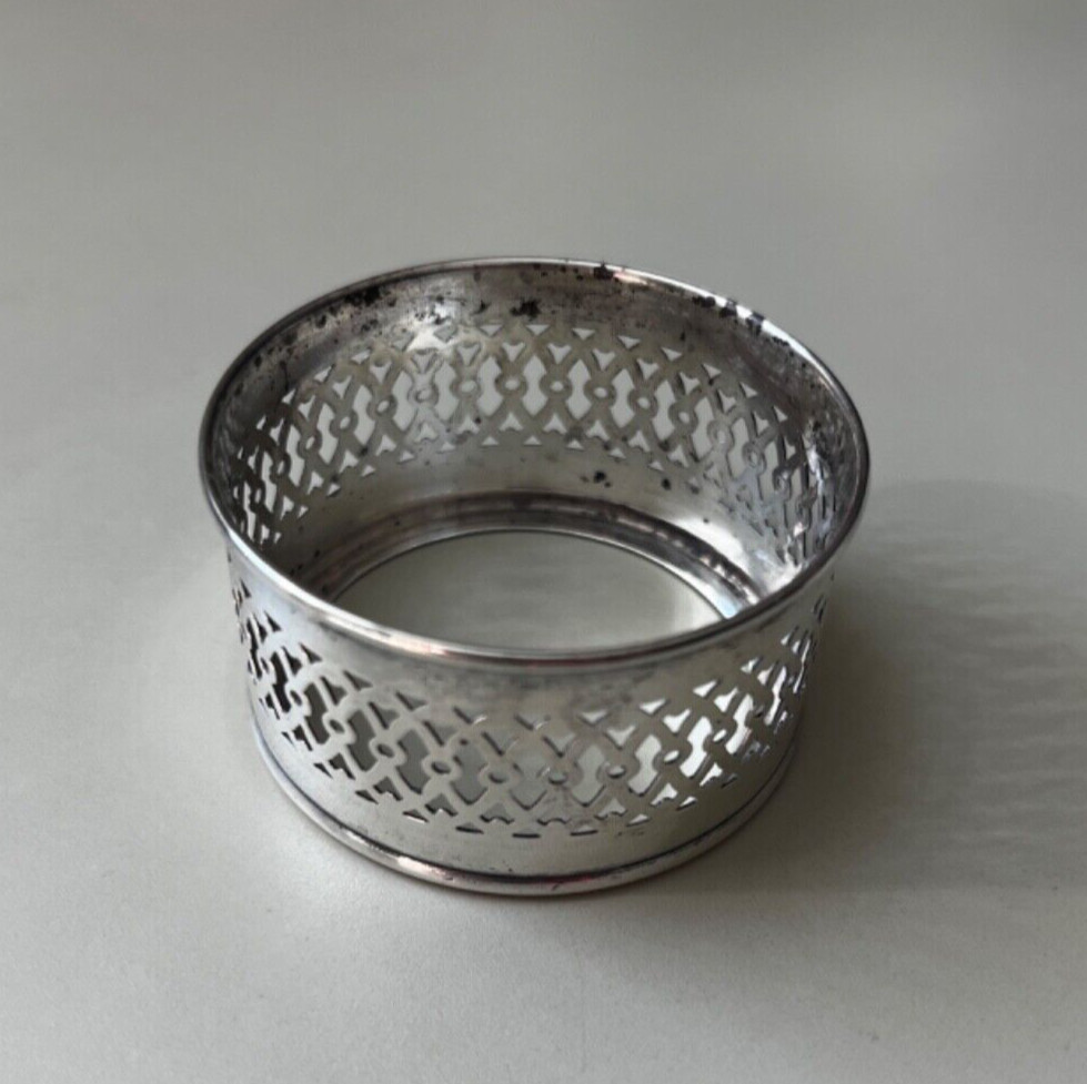 Vintage - Webster Sterling Mustard/Toothpick Holder with Cobalt Insert 2”
