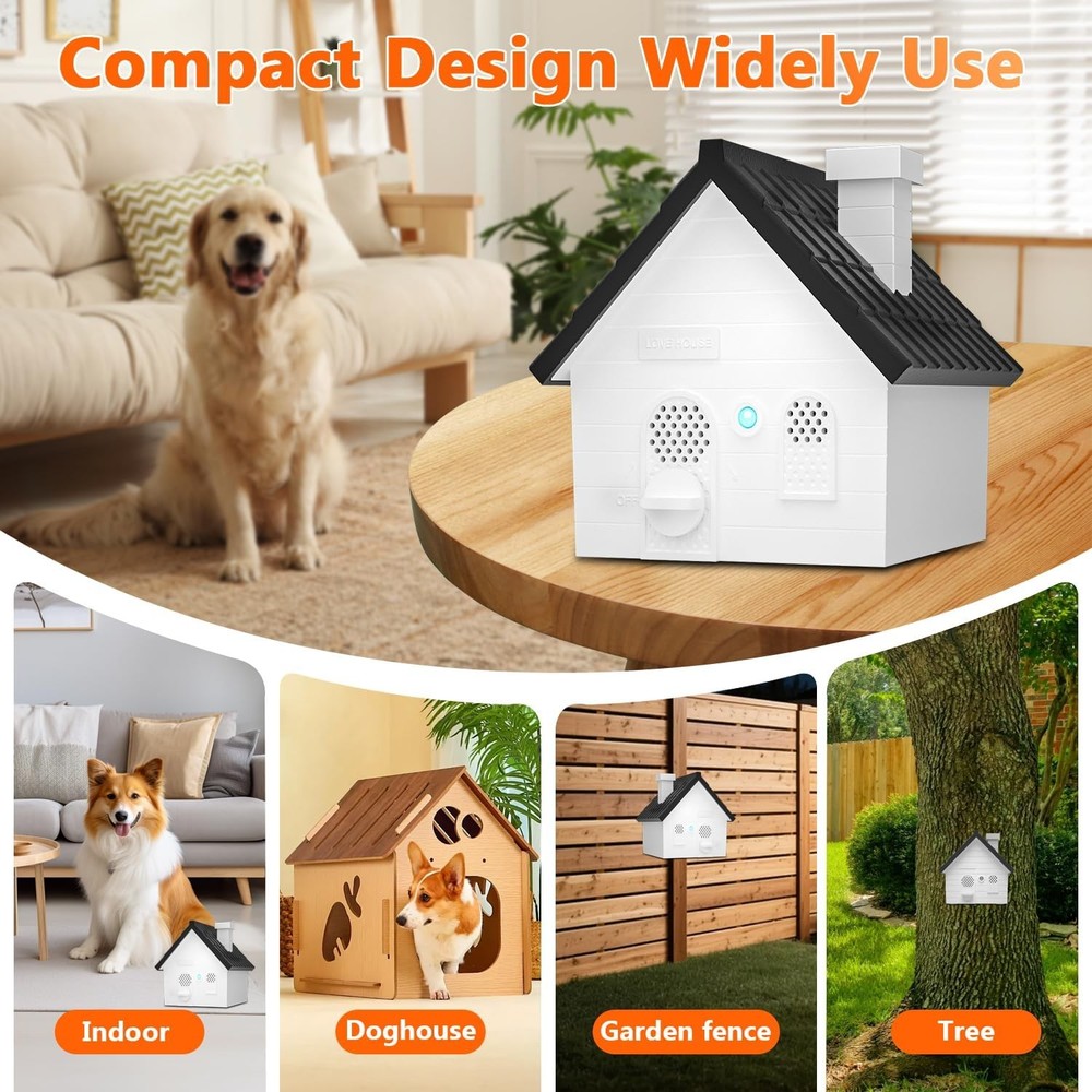 Weatherproof Anti Bark Device Dog Silencer 50ft Range