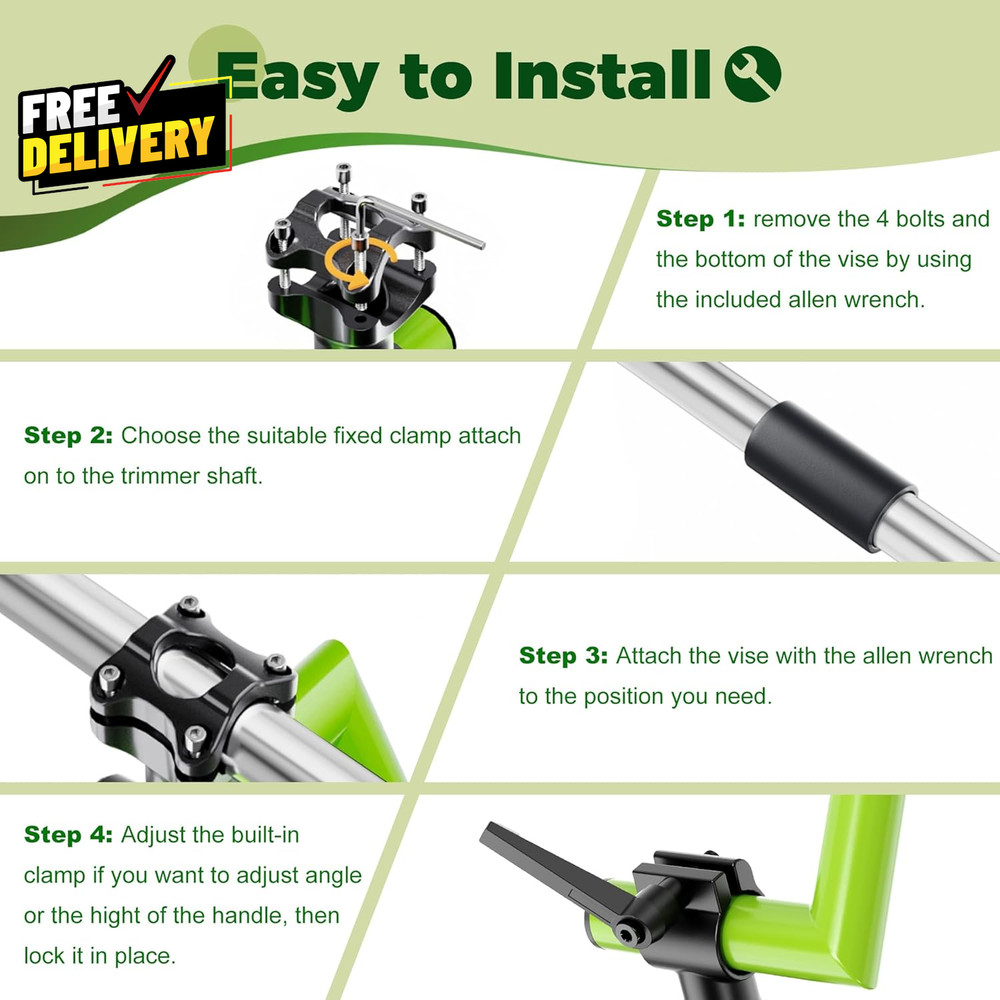 Upgraded Weed Eater Handle Ergonomic String Trimmer Handle with Adjustable Sh...