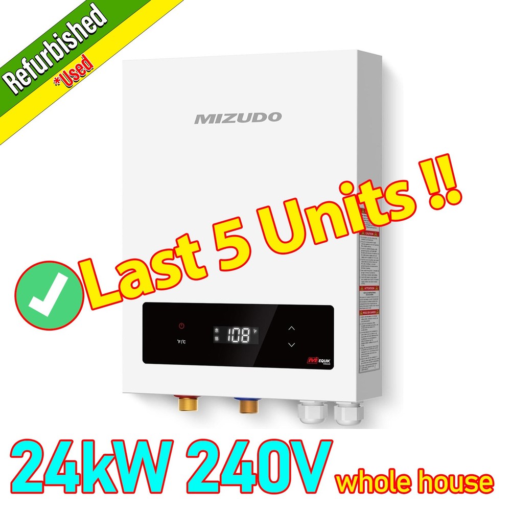 Used Tankless Water Heater Electric 24kW 240V Whole House On-Demand Instant Hot