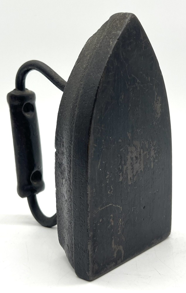Vtg IXL #8 Antique Cast Sad Iron Solid Metal Handle Primitive Doorstop