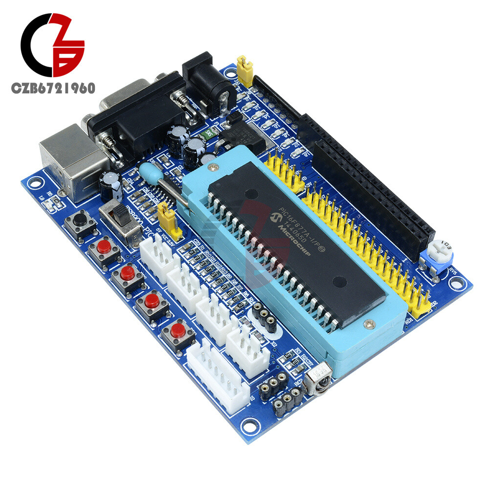 PIC16F877A PIC Microcontroller Development Board USB 12V DC Power ICSP Interface