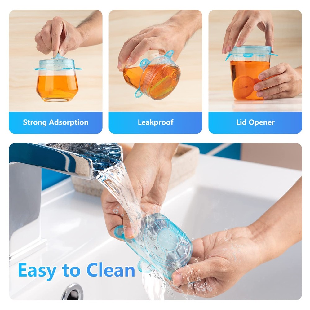 Small Silicone Stretch Lids, 12PCS 2.6"/6.5cm Zero Waste 12PCS, Small, clear