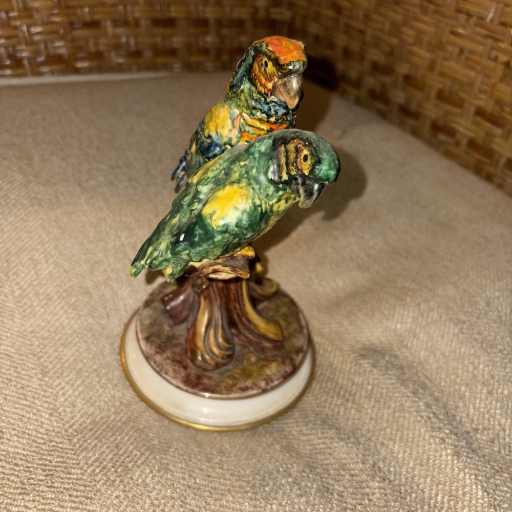 guido cacciapuoti porcelain parrot figure flawed
