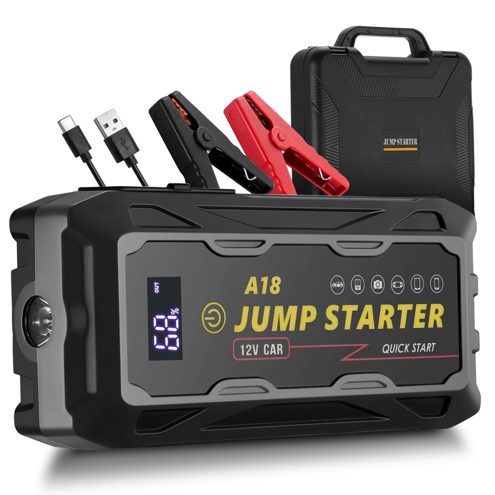 2000A Peak Current Car Battery Starter with Multi-Device Charging Capability