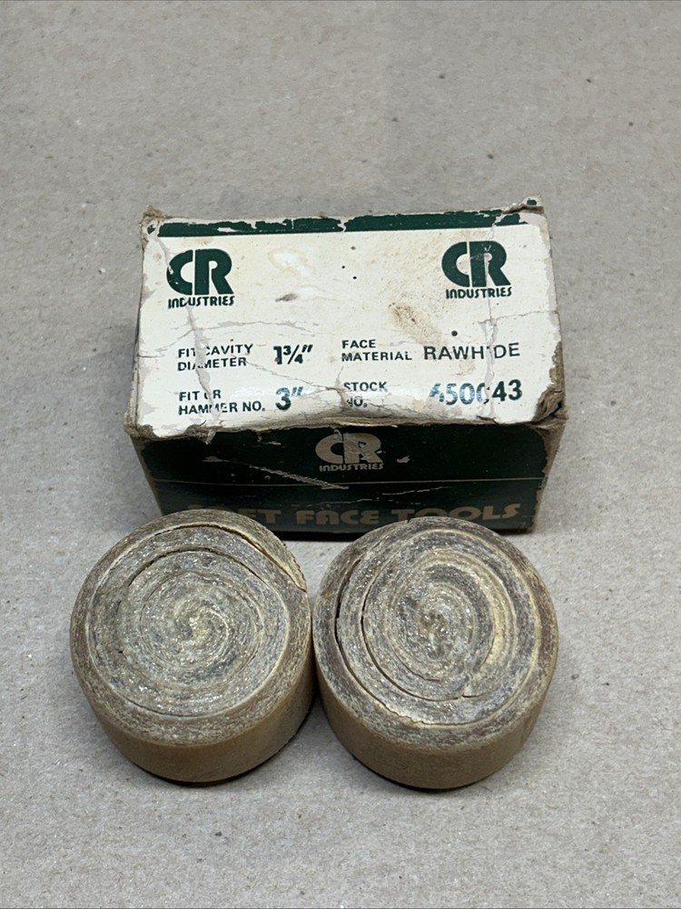 2 CR Ind. Rawhide Replace Faces For Split Head Hammer #3 PN#650043 1-3/4” Dia