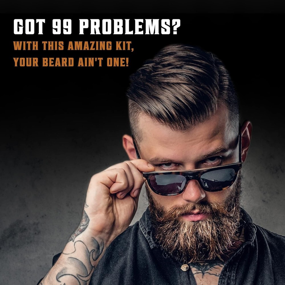 Viking Revolution Beard Comb & Brush Set for Men &